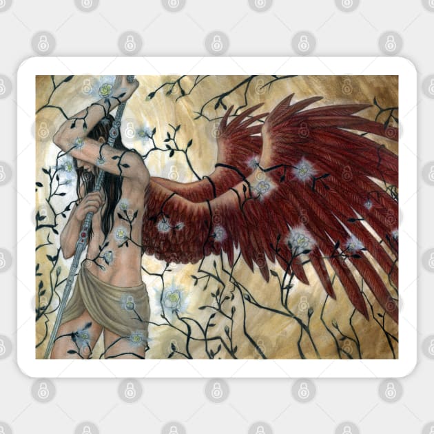 Archangel Uriel Sticker by angelasasser